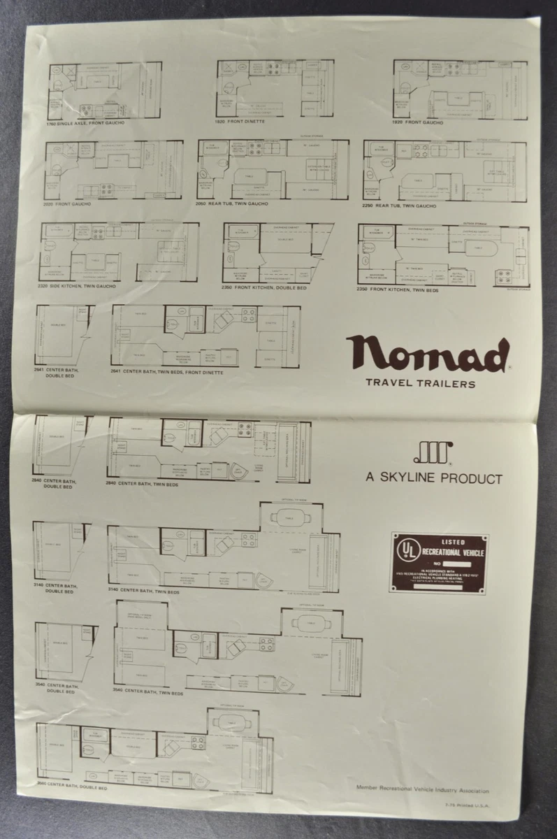1994 Nomad Travel Trailer Floor Plan Home Alqu