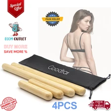 4PCS Solid Bamboo Massage Sticks 100% Bamboo Massage Tools Guasha Bamboo massage
