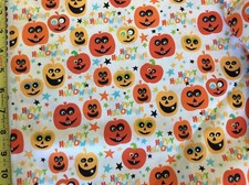 CHOICE FABRICS- HALLOWEEN PRINTS BD-47639-001- PUMPKINS-- BY THE YARD