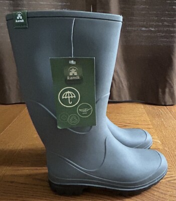 KAMIK Rainboots Grey Black Size 7 Lightweight