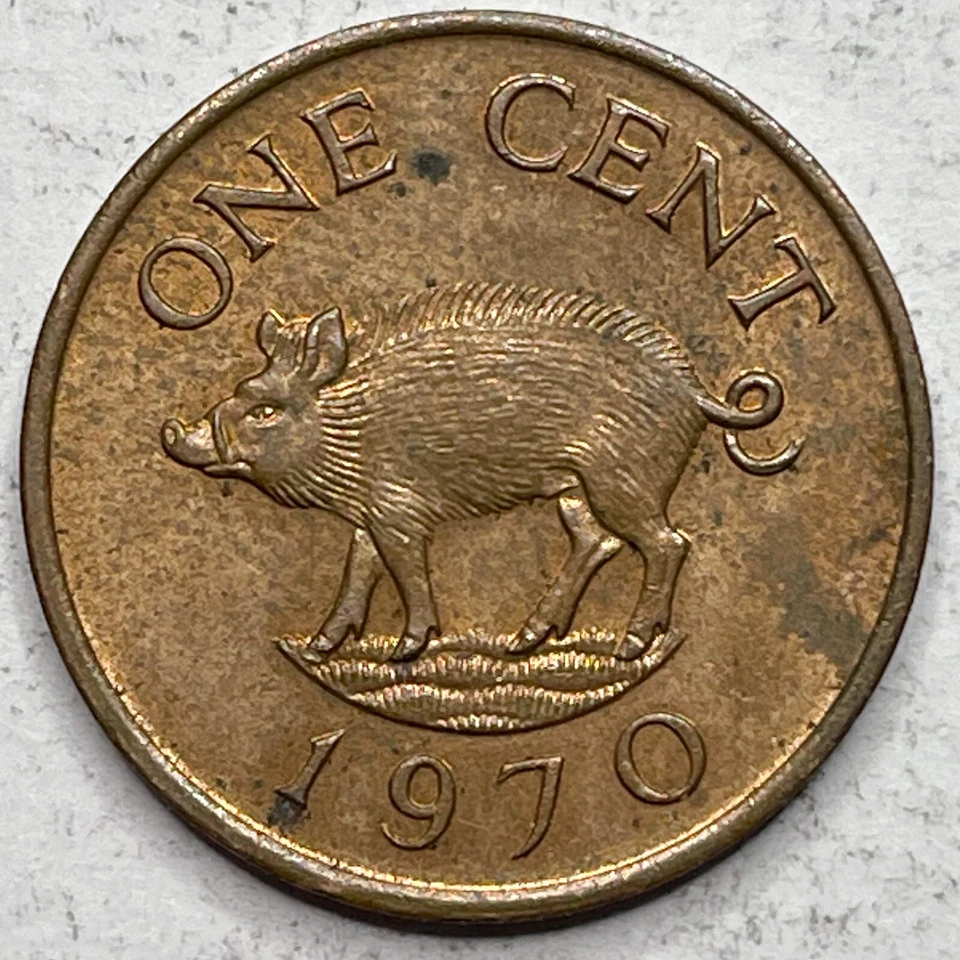 1970 Bermuda One Cent Bronze Coin Elizabeth II 2nd Portrait KM# 15 - Image 2 of 2