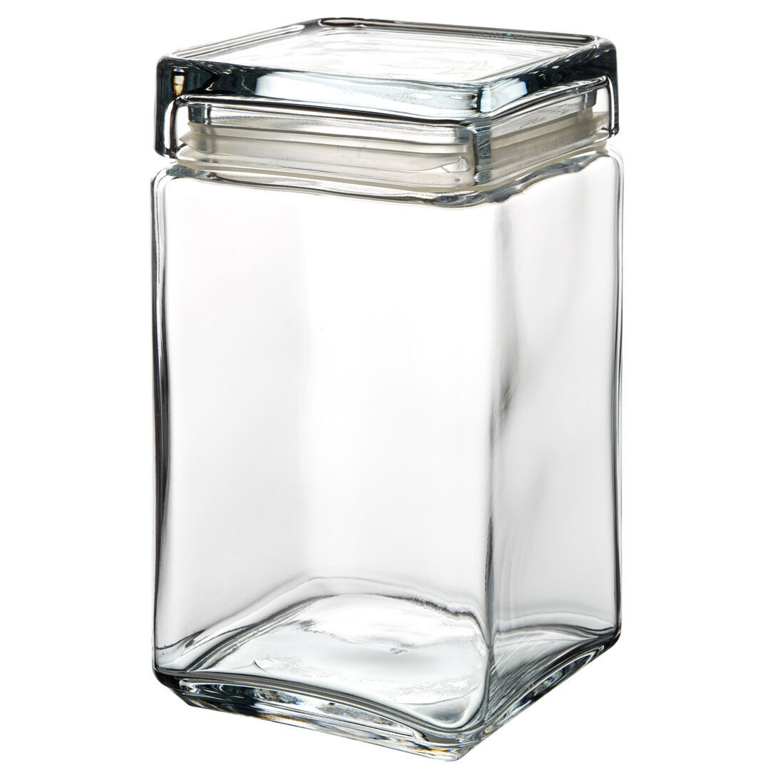 Square Biscotti Jar Clear Glassware Storage & Preservation Bars 1.5L Pack Of 6