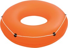 Giant 1.2m Inflatable Orange Rubber Ring Tube Donut Tyre Swimming Pool Float