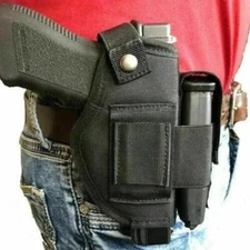 Tactical IWB/OWB Inside & Outside Gun Holster w/ Magazine Pouch/Retention Strap