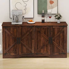 Sideboard Buffet Cabinet with Storage 62" Kitchen Cabinet with Adjustable Shelve