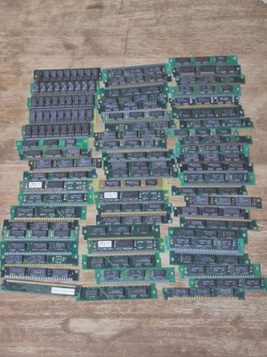 Lot of 62 Various Brand 30 Pin SIMM RAM Memory Vintage PC