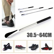 New Extra Long Handle Shoe Horn Stainless Steel Handled Metal Shoehorn Horns VV