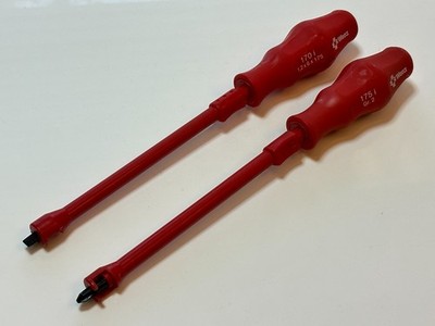 WERA Tools 2pc 170i 175i Self Holding Flat & Phillips Screwdriver Insulated Grip