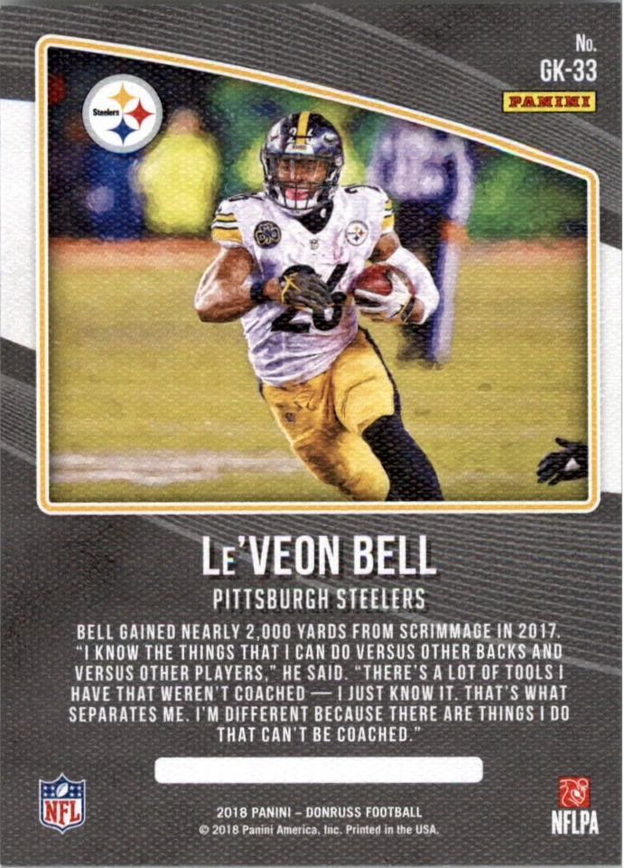 2018 Donruss Gridiron Kings #33 Le'Veon Bell - FB - Image 2 of 2