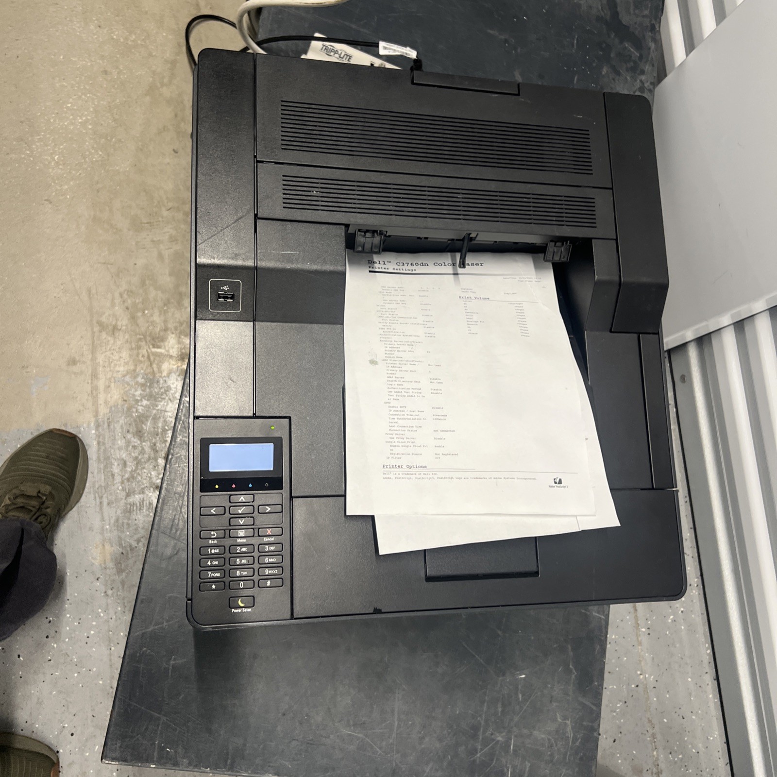 Dell C3760dn Color Laser Printer With Dell Wireless Module Wpa5151 Printer Cable