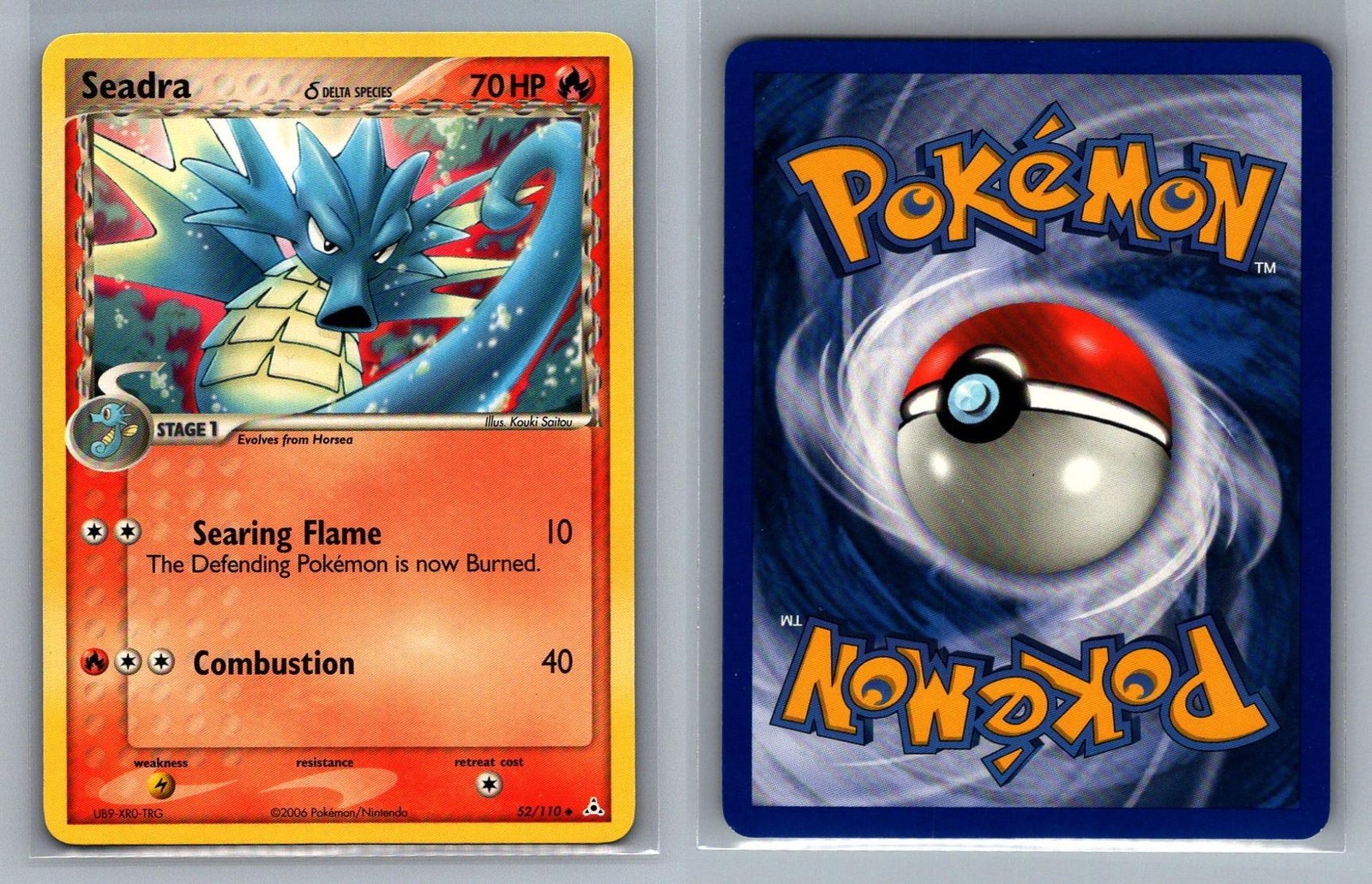 Seadra #52/110 Holon Phantoms Vintage Pokemon Card - NM