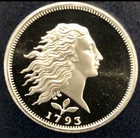 1/2 Oz Silver Round; Flowing Hair Liberty by Golden State Mint. BU.