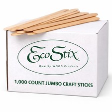 6" Jumbo Wood Craft Sticks Pack of 1,000