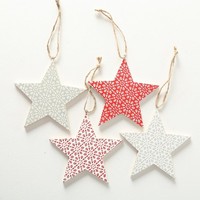 DekoanhäNger Finny Stern Holz Weihnachten Deko Ø 12 Cm 4Er Set