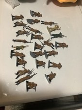 Plastic Army Men lot of 25 assorted troops not sure if Marx painted Japanese etc