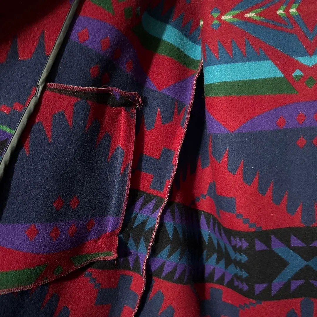Vintage PENDLETON Native Pattern Wool Blanket Jac… - image 10