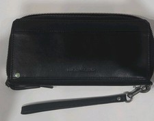 Lucky Brand Black Zip-Around Wristlet Wallet with Card Slots and Organizer