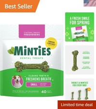 Veterinary Recommended Dog Dental Treats - 40 Count, Fresh Mint Flavor
