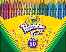 Colored Pencils Set 50ct Twistable No Sharpen Art Supplies for Kids Girls Boys