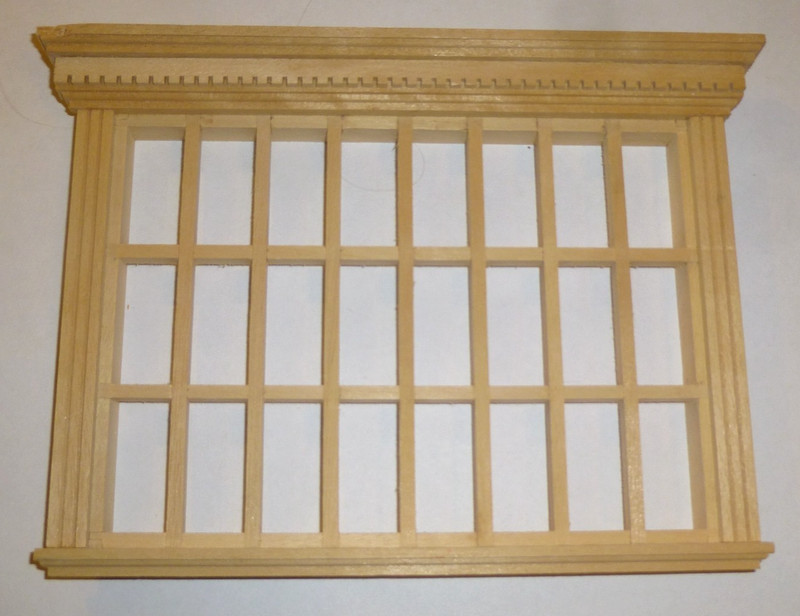 Dolls House Window Frame Georgian 24 Pane 1:12 Scale Miniature bare wood CHIPPED