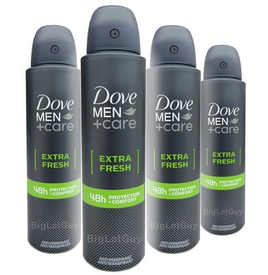 Dove Men+Care EXTRA FRESH Antiperspirant Deodorant Spray 150ml=5oz On Sale-4Pack