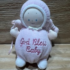 Baby Gund God Bless Baby Pink Angel Plush Doll Stuffed Toy Rattle 4.5" Lovey