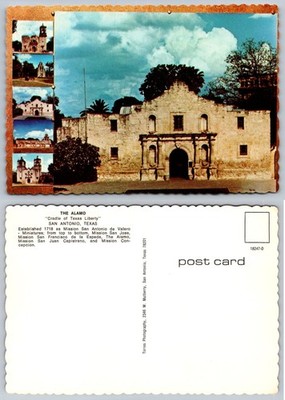 Vintage Postcard The Alamo Missions San Antonio Texas Scalloped Edge