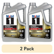 2 Pack Mobil 1 Extended Performance High Mileage Motor Oil 5W-20, 5 Quart 24.36 per gallon