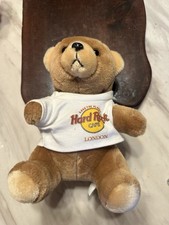 Hard Rock Cafe London Plush Teddy Bear with White Hard Rock Cafe Shirt