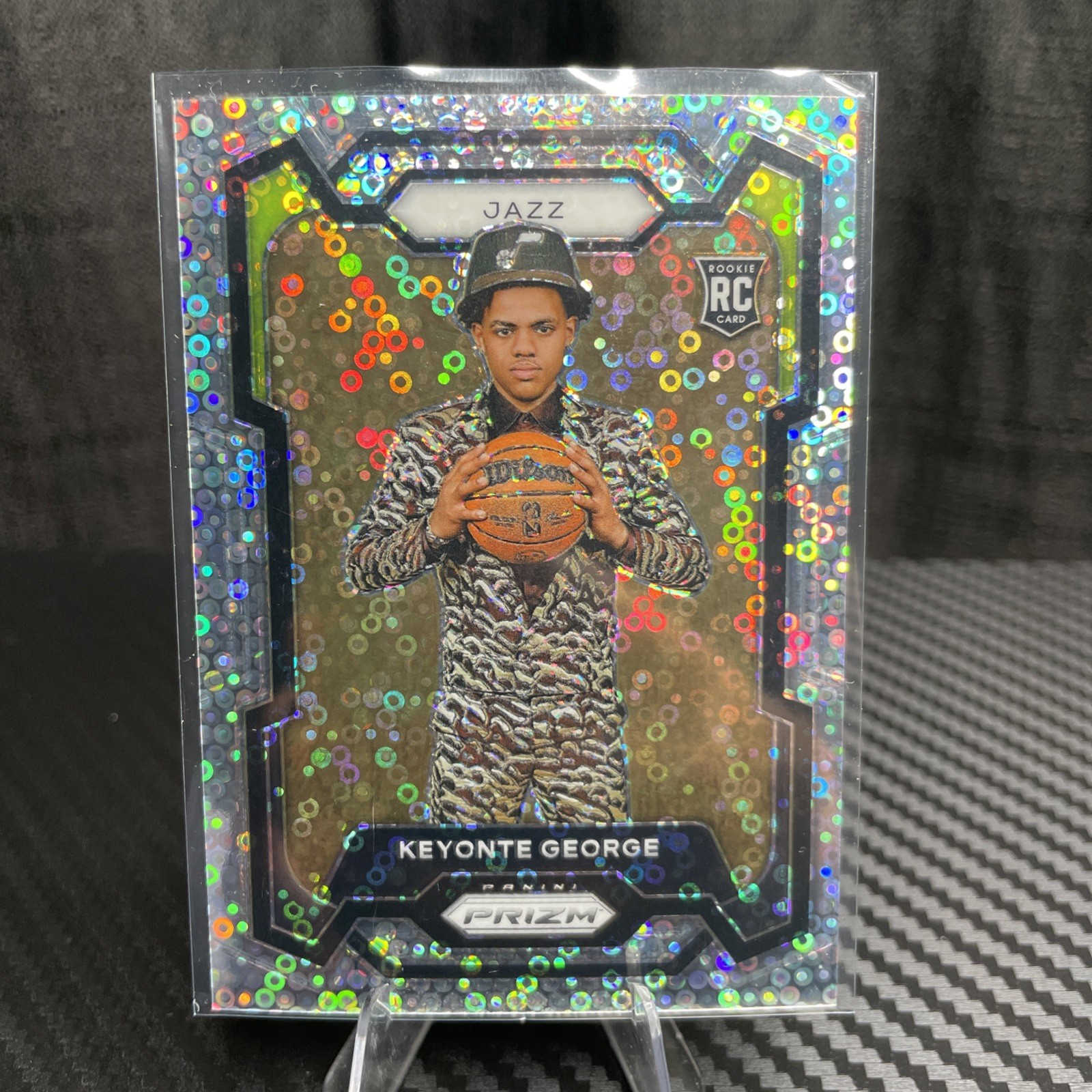 2023-24 Panini Prizm #127 Keyonte George Fast Break Disco Variation Rookie RC