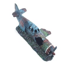 Fish Tank Plane Decoration Aquarium Ornament Fighter Plane Resin Wreck Airplane