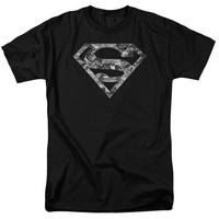 Dc Comics Superman Urban Camo Schild T-Shirt Unisex Schwarz