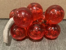 Acrylic Lucite Red Grapes Cluster Vintage Boho Retro MCM
