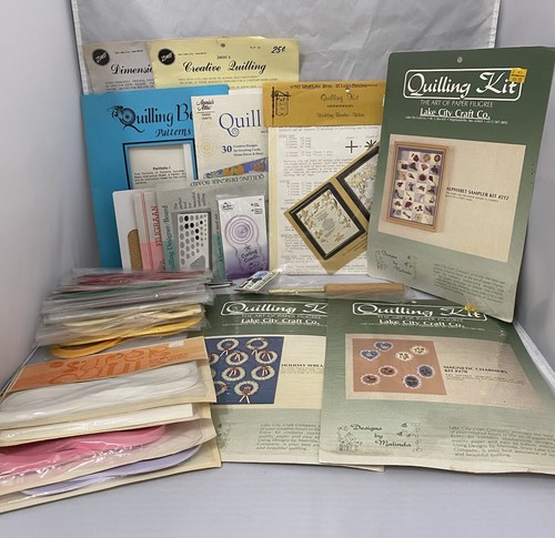 Paper Quilling Lot of Various New and Used Vintage Crafting Supplies
