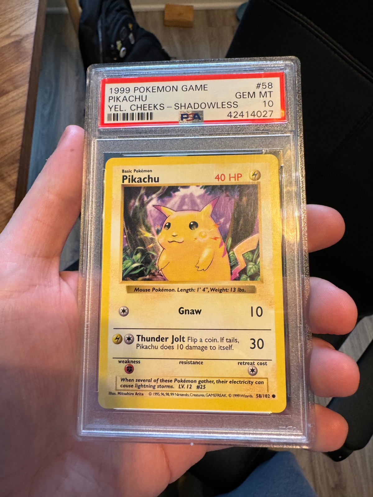 Pikachu 1999 Pokemon Game #58 Shadowless (Yellow Cheeks) Price