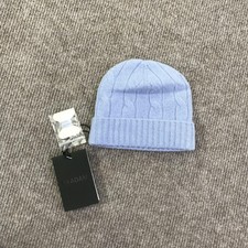 Naadam Cashmere Beanie Hat Boys 0-6 Months Blue Mongolian Sky Cable Knit Winter