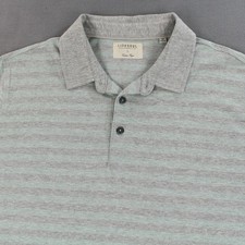 Linksoul Golf Polo Shirt Mens L Gray Green Striped Stretchy Cotton