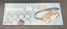 Minolta 16" II Owner's Manual - Camera - Japan - Vintage