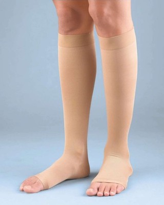 Activa Soft Fit Graduated Therapy Open Toe Knee High 20-30mmHg Beige Medium