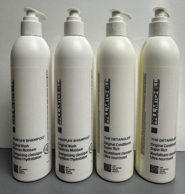 4 PACK Paul Mitchell Original Detangler Conditioner Awapuhi Shampoo 12oz Dovelok