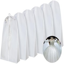 6 Pack Wedding Dress Garment Bags 71'' Dress Bags for Gowns Long with 9" Guss...