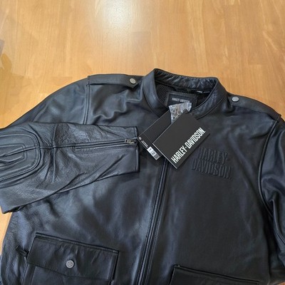 NWT Harley Davidson Captains Leather Jacket Men's Amalgam Modular System Sz 2XL