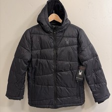 Spyder Boy's NWT Nexus ThermaWeb Water Resistant Hood Puffer Jacket Sz M 10/12