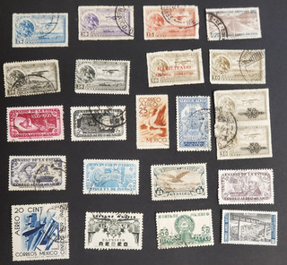 Mexico nice lot of all different old airmail stamps