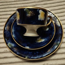 Sammeltasse, Sammelgedeck, Echt Kobalt, Blau Goldrand, Made in GDR
