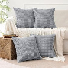 Decorative Throw Pillow Covers 18x18 Set of 4 18" x 18" Pack of 4 Gray
