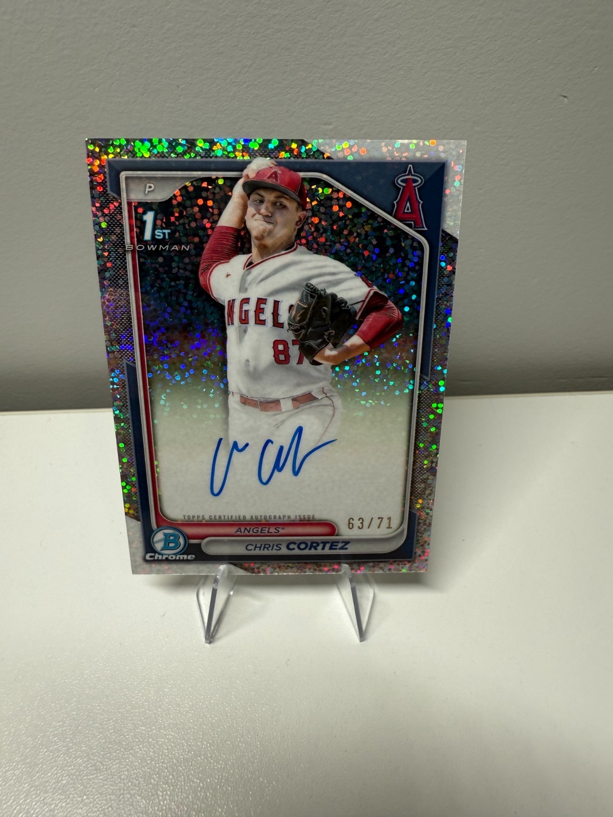 Chris Cortez 2024 Bowman Chrome Draft 1st Sparkle Refractor Auto /71 #CPA-CCZ