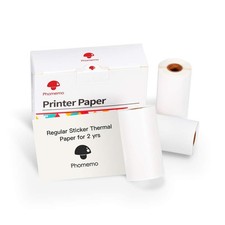 White Self-Adhesive Thermal Paper, Glossy Printable Sticker Paper Label for M...
