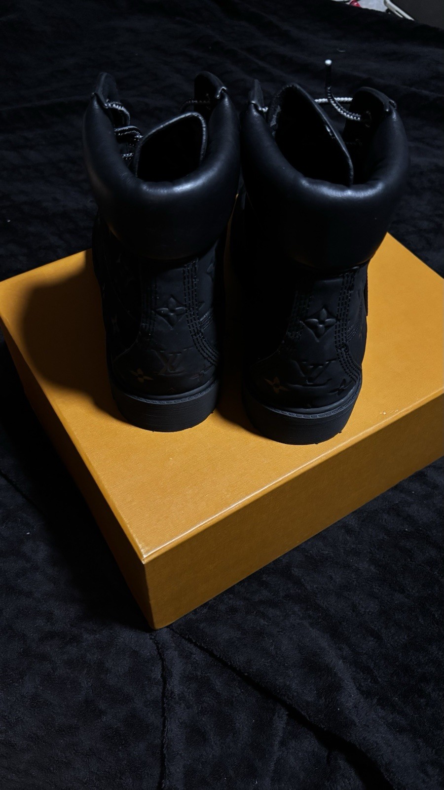 Louis Vuitton X Timberland Ankle 6in Boots US SIZE 10  Black Monogram Authentic image 4
