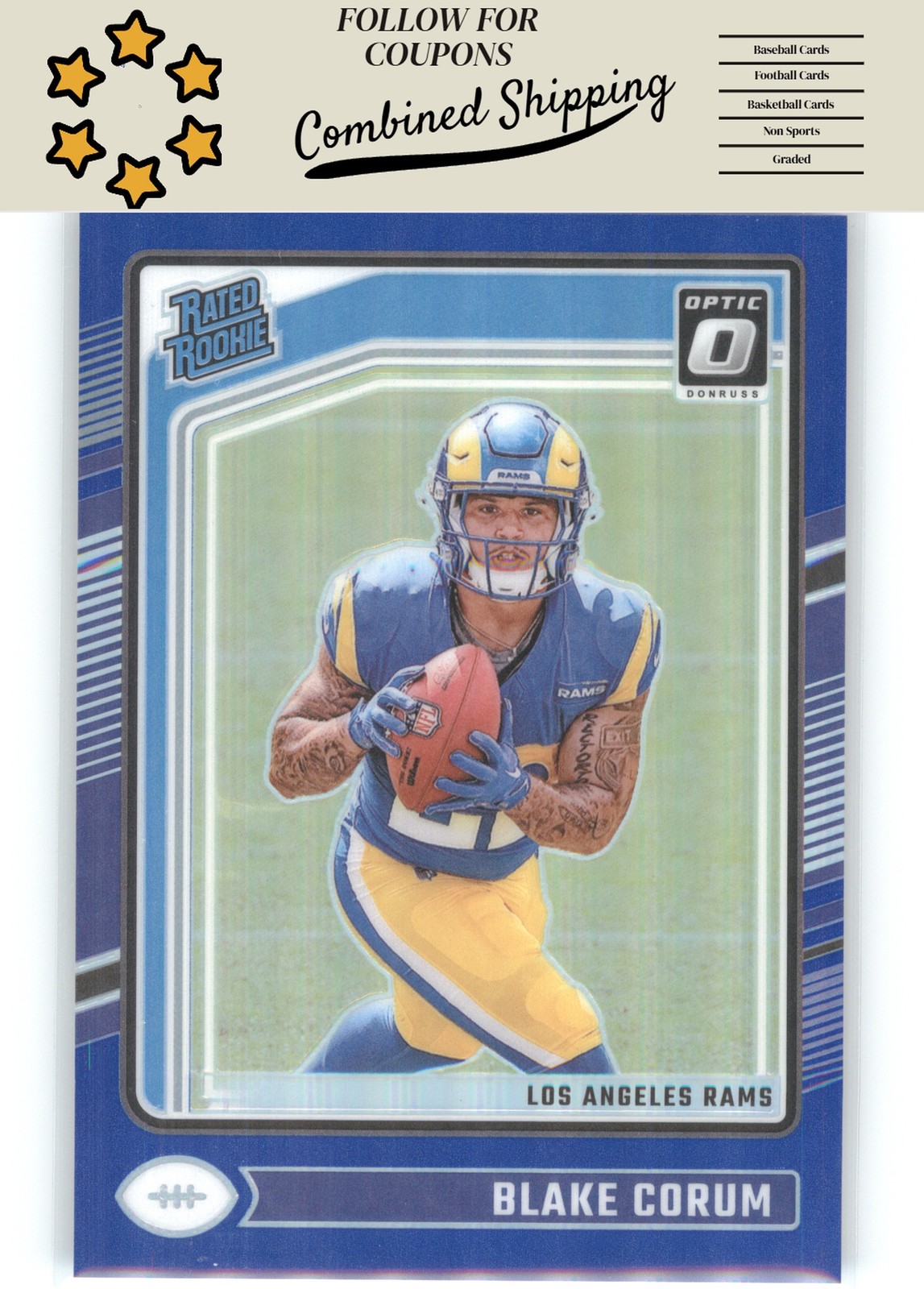 2024 Donruss Optic #208 Blake Corum Blue #/199